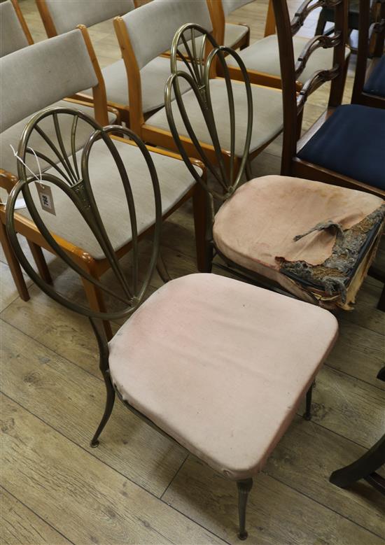 A pair of brass Art Deco chairs